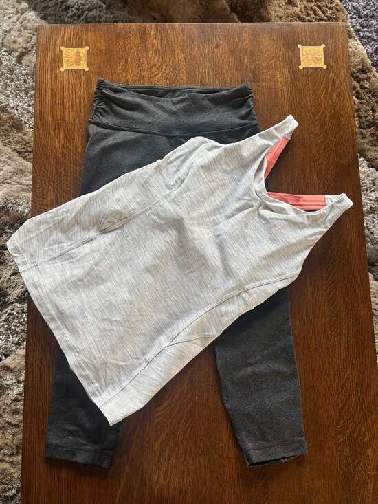 Lululemon Other - Lululemon Set: Stash N Run Tank & Dark Grey Heathered Crop Leggings(6)